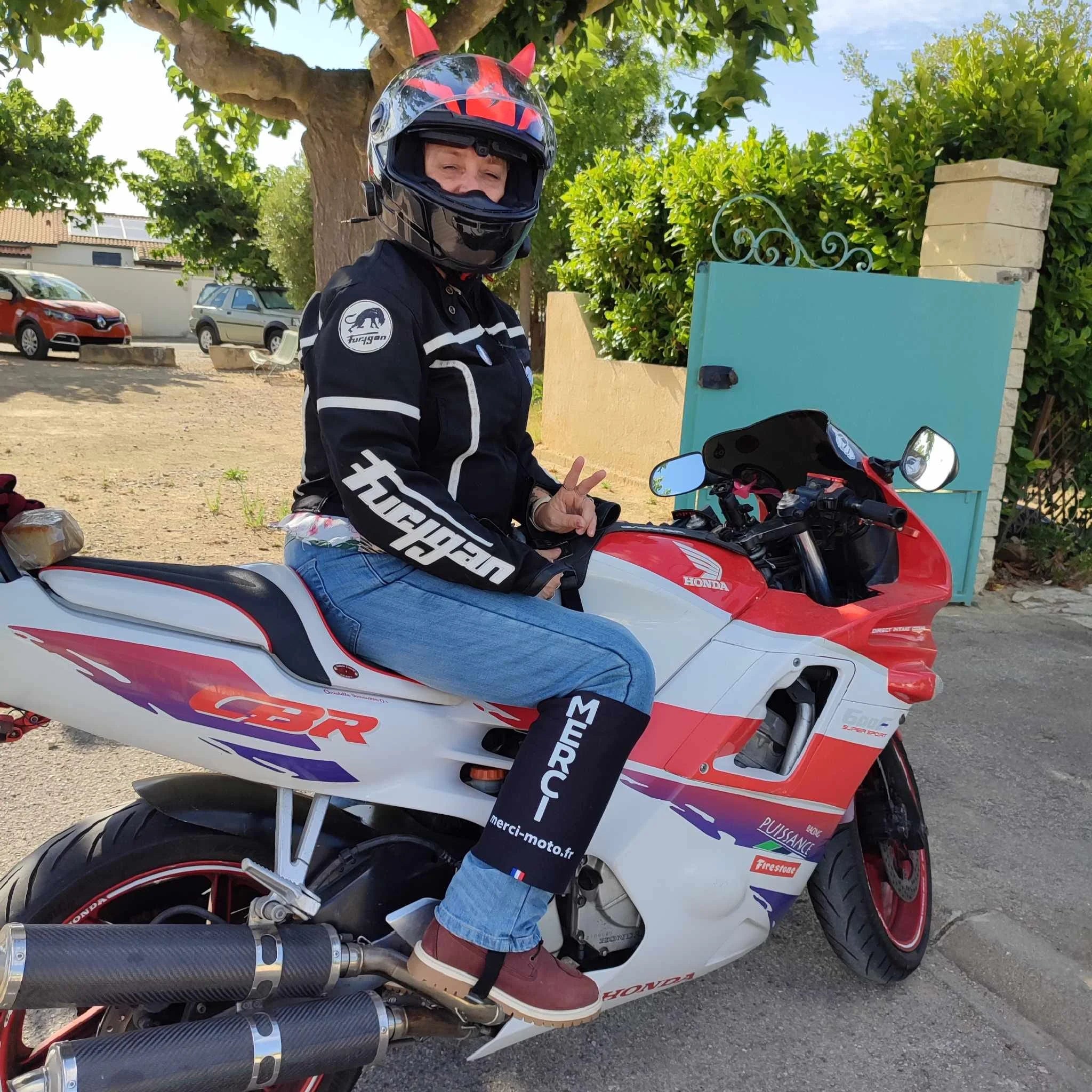 photo cliente à moto